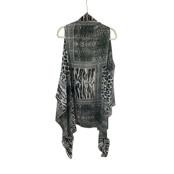 Sax Womens Animal Print Open Front Kimono Vest Duster Lightweight One Size Artsy - Picture 2 of 12